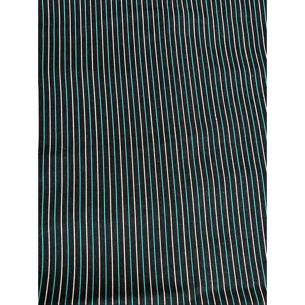 Vintage Y2K Dark Denim Pink Turquoise Striped Fabric 2.5 yards